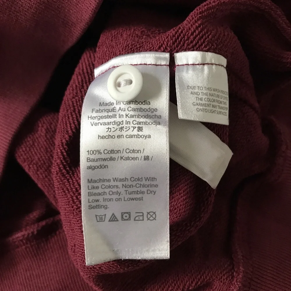 J CREW BURGUNDY LONG SLEEVE COLLARED HENLEY WOMENS XL